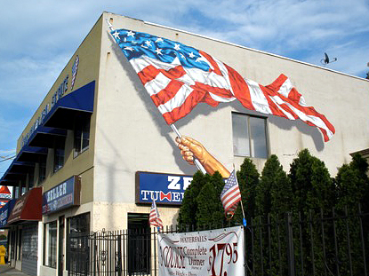 Flag mural by Scott LoBaido